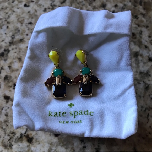 Neon Bejeweled Kate Spade Earrings - Picture 2 of 3